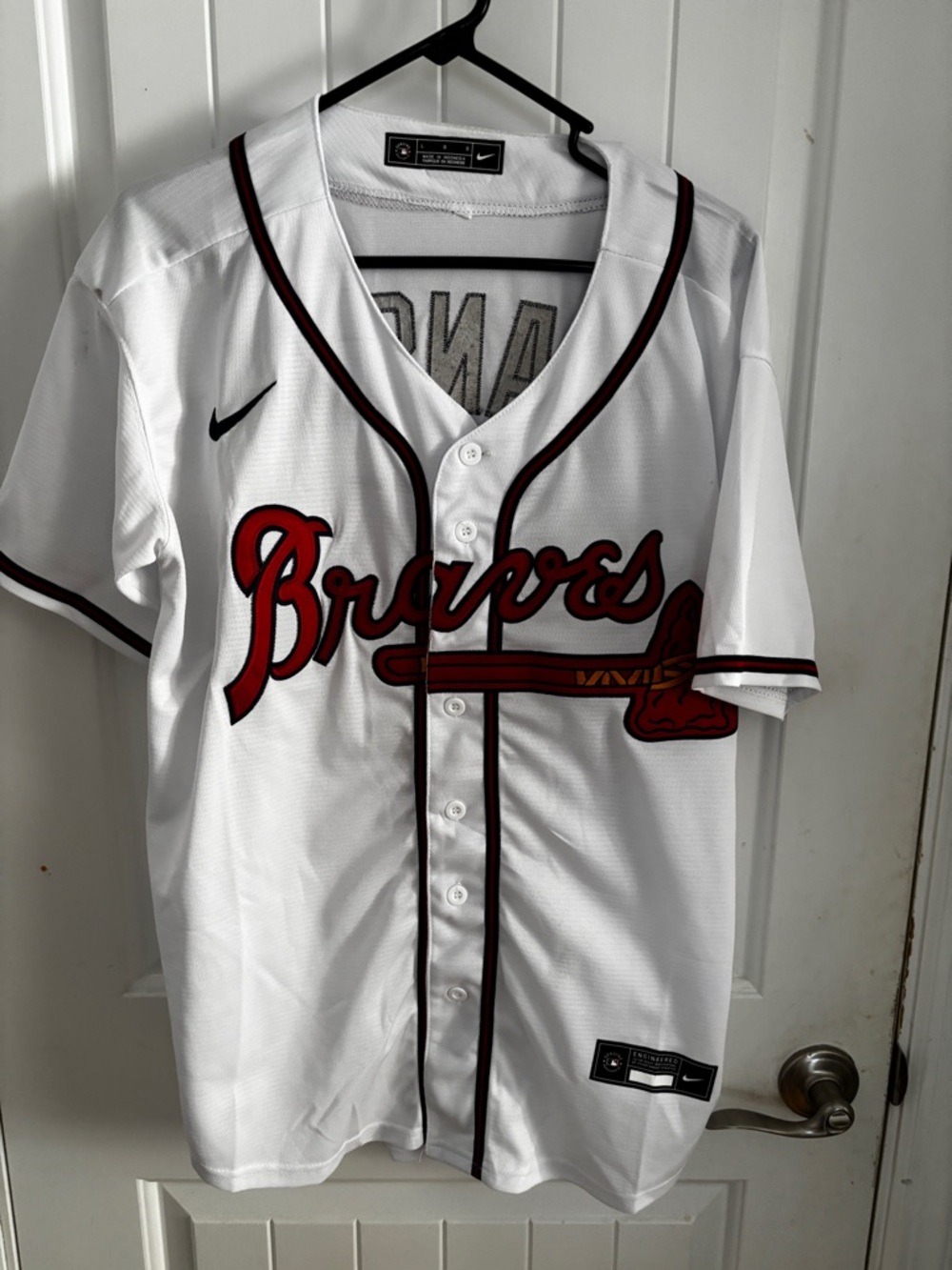 LG White Nike Baseball Jersey Label with Black Accent SWANSON